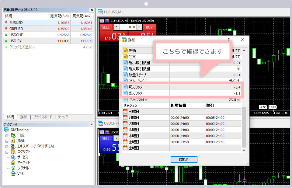 MT4/MT5（取引条件画面）